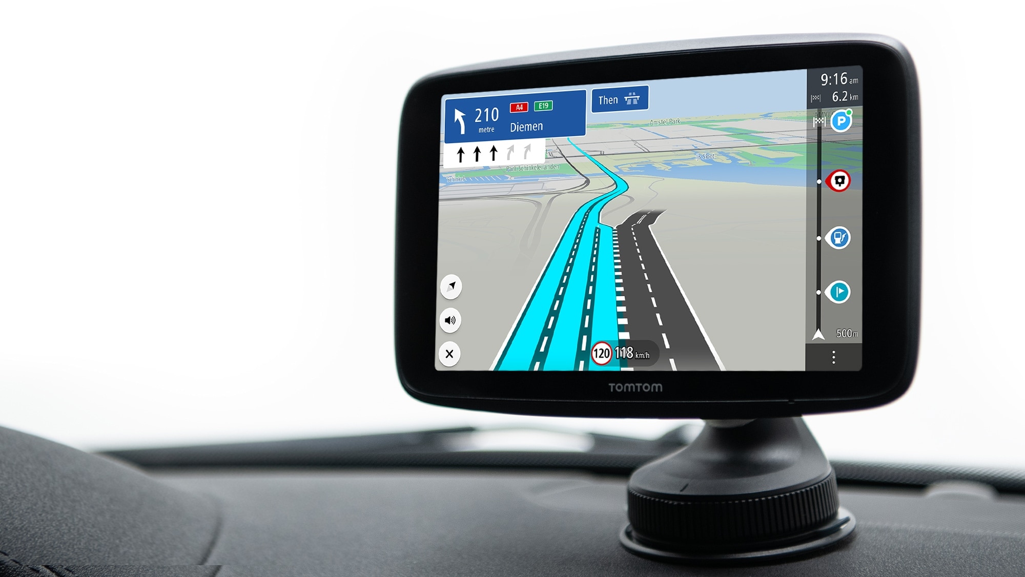 TomTom GO Series with better and brighter touchscreen, provides clear visibility on the navigation